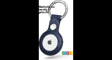 Heble® - "Premium-Leren-Hanger-geschikt voor-Apple-Airtag-in-Baltisch-Blauw "