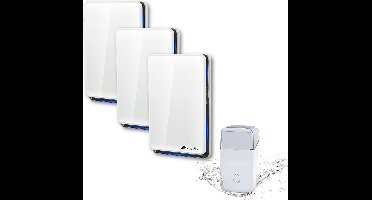 Bell4U Draadloze Deurbel - Deurbelset - Bereik 200 meter - 3 Ontvangers - Duurzame zender zonder batterijen - Waterdicht - 51 Melodieën – 4 Volumestanden - Gemonteerd in enkele minuten