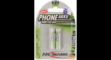 Ansmann DECT NiMH batterij micro 550mAh blisterverpakking van 2