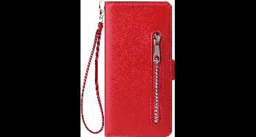 Shop4 - Geschikt voor Samsung Galaxy S20 Plus Hoesje - Wallet Case Cabello met Ritssluiting Rood