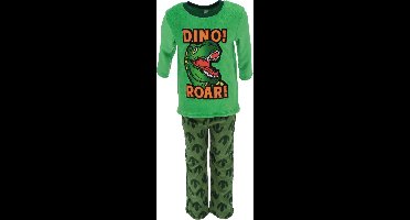 DINOROAR Coral-fleece pyjama - Maat 122/128 - Polyester - Groen