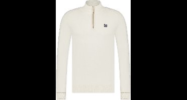 Blue Industry Half Zip Trui Ecru - Maat XL - Heren - Schipperstrui