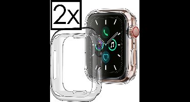Hoes Geschikt voor Apple Watch Series 3 42 mm Siliconen Case - Hoesje Geschikt voor Apple Watch Series 3 42 mm Hoesje Cover Case - Transparant - 2 PACK