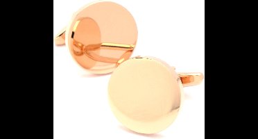 Manchetknopen - Rond Rose Goud Effen 20mm