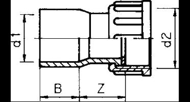 VDL 2 delige koppeling 40 mm x 1½