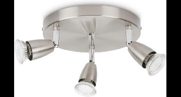 Prolight LED Plafondspots - GU10 - 3 Lichtpunten - Richtbaar - Zilver