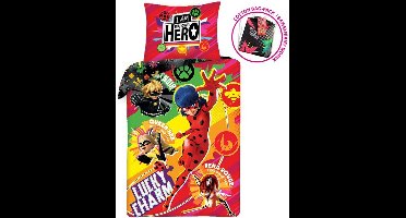 Miraculous Dekbedovertrek Lucky Charm Ladybug - Eenpersoons - 140 x 200 cm - Katoen