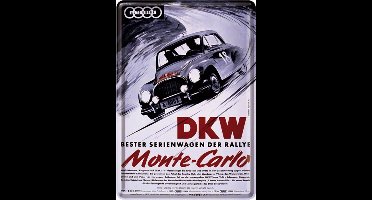 DKW Bester Serienwagen Der Rallye Monte-Carlo Metalen Postkaart