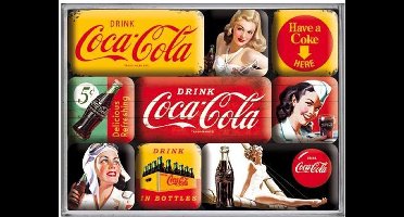 Coca-Cola Yellow Mix Magneetset - 9 originele Coca Cola magneetjes