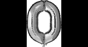 Haza Original Ballon Cijfer 0 Zilver 92 Cm