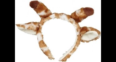 Ravensden Pluche giraffe hoofdband - met oortjes - 15 cm