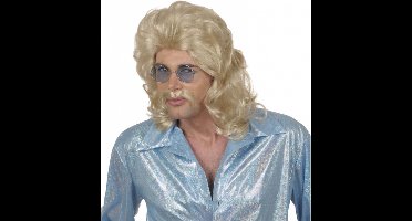 Heren pruik met lang matje haar