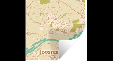 Muurstickers - Sticker Folie - Plattegrond - Oosterbeek - Vintage - Kaart - Stadskaart - 30x30 cm - Plakfolie - Muurstickers Kinderkamer - Zelfklevend Behang - Zelfklevend behangpapier - Stickerfolie