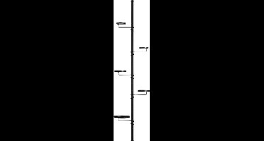 Esschert Design Telescopische etagere - 210cm t/m 301cm - Verstelbaar - 5 niveau's - Zwart