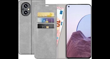Just in Case hoesje geschikt voor OnePlus Nord N20 - Hoesje met Pasjeshouder - Luxe Book Case - Grijs
