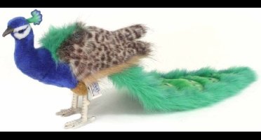 Hansa knuffel pauw - 100 cm - pluche - knuffelpauw - realistisch - levensecht