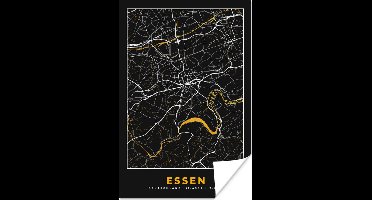 Poster Essen - Goud - Stadskaart - Plattegrond - Kaart - Duitsland - 20x30 cm