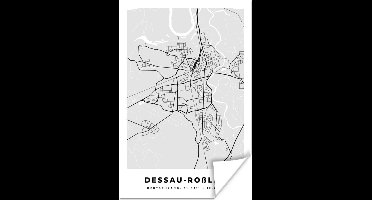 Poster Duitsland - Stadskaart - Plattegrond - Kaart - Dessau-Roẞlau - 20x30 cm