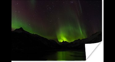 Poster Aurora - Sterrenhemel - Bergen - 30x20 cm