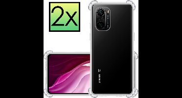 Hoesje - 2 Stuks - Geschikt voor Xiaomi Mi 11i - Sterk & Shockproof - Siliconen Case - Back Cover - Telefoon Hoes Shock Proof - Transparant