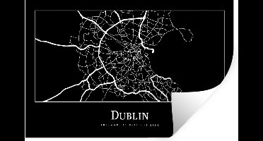 Muurstickers - Sticker Folie - Stadskaart - Dublin - Kaart - Plattegrond - 30x20 cm - Plakfolie - Muurstickers Kinderkamer - Zelfklevend Behang - Zelfklevend behangpapier - Stickerfolie