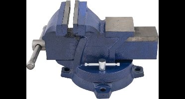 TOPGEAR - Bankschroef 100 mm – Draaibaar Werkbankklem – Vastzetten van Werkstukken – Met Bevestigingsgaten voor Extra Stabiliteit – Voor Werkplaats en Hobbygebruik