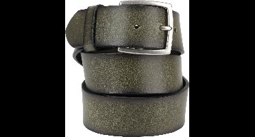Suitable Leren Riem Groen Washed - Maat 105 - Heren leren broekriem / broeksriem - Ceintuur - Riem casual