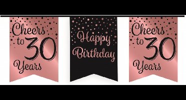 vlaggenlijn HB-30 jaar 6 meter karton roze/zwart