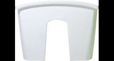 Balkon railing opzet plantenbak/bloembak kunststof 24 x 28 x 20 cm parel wit kleur voor buiten