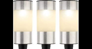 6x decoris solar prikspot - zilver - 14 cm - tuinverlichting - zonne-energie