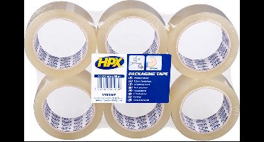 HPX Verpakkingstape - 6 rollen - transparant - 50mm x 66m