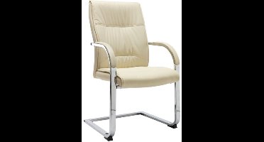 vidaXL - Kantoorstoel - kunstleer - crèmekleurig