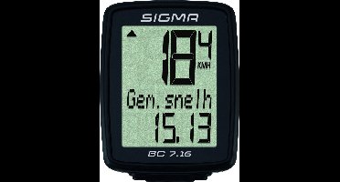 Sigma fietscomputer BC 7.16 - Zwart