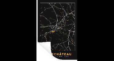 Muurstickers - Sticker Folie - Stadskaart - Neufchâteau - Kaart - Plattegrond - Goud - 20x30 cm - Plakfolie - Muurstickers Kinderkamer - Zelfklevend Behang - Zelfklevend behangpapier - Stickerfolie