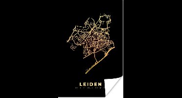 Poster Leiden - Kaart - Stadskaart - Plattegrond - Nederland - 20x30 cm