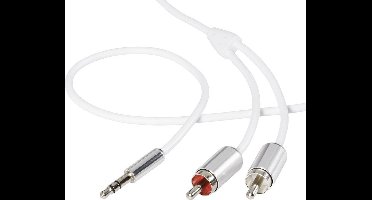 SpeaKa Professional SP-7870088 Cinch / Jackplug Audio Aansluitkabel [2x Cinch-stekker - 1x Jackplug male 3,5 mm] 0.80 m