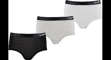 Bamboo - Ondergoed Meisjes - Hipster - Bamboe - 3 Stuks - Zwart Grijs Wit - 134-140 - Onderbroeken Meisjes - Boxershort Meisjes - Ondergoed Kinderen