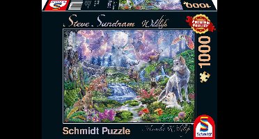 Schmidt 1000 stukjes puzzel Dieren - wolf / konijn / hert / tijger