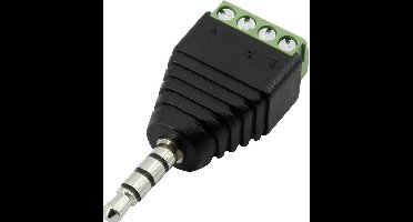 TRU COMPONENTS 1386615 Jackplug 3.5 mm Stekker, recht Aantal polen: 4 Stereo Zwart 1 stuk(s)