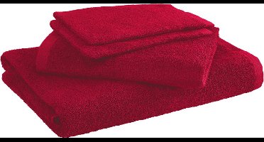Moodit Badlinnen Troy Deep Red - 2 washandjes + 1 handdoek + 1 douchelaken