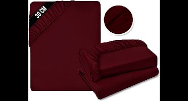 DailySupplies® Matrasovertrek 180x200 - Hoeslaken - Matrashoes - Super Zacht - Bordeaux