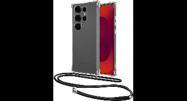 Hoesje - Geschikt voor Samsung Galaxy S25 Ultra - Met Koord - Shock Proof - Siliconen Case - Back Cover - Telefoonkoord - Telefoon Hoes Shockproof - Telefoonketting - Transparant