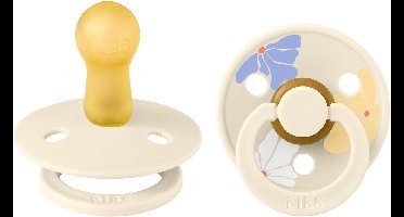 BiBs Studio Morning Bloom Fopspeen - 6-18 Mnd - 2 Stuks - Ivory