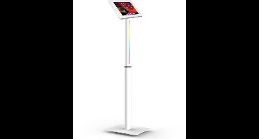 In hoogte verstelbare tablet vloerstandaard met LED verlichting Securo s voor 7-8 inch tablets - wit