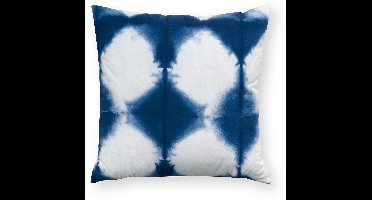 vtwonen - Sierkussen Tie-Dye - Kussens Woonkamer - Blauw, Wit - Sierkussens 50x50cm