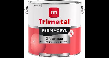 Trimetal Permacryl XR Brillant - Polyvalente extreem krasvaste watergedragen hoogglans lak voor binnen - Kleur RAL 9010 Zuiver wit ( gebrokenwit ) - 2.50 L