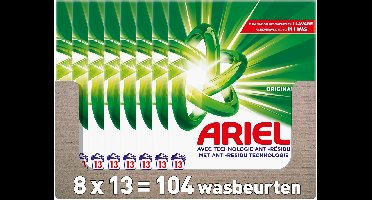 Ariel Snel Oplosbaar Waspoeder Original - 8 x 13 Wasbeurten - 8 x 715 gram