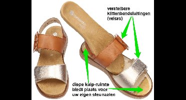 Remonte -Dames - cognac/caramel - sandalen - maat 40
