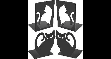 Boekensteunen van metaal - Antislip boekenhouder - 2 stuks - Zwart