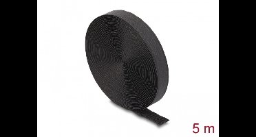 Delock Hook-and-Loop tape on roll with strap L 5 m x W 20 mm black